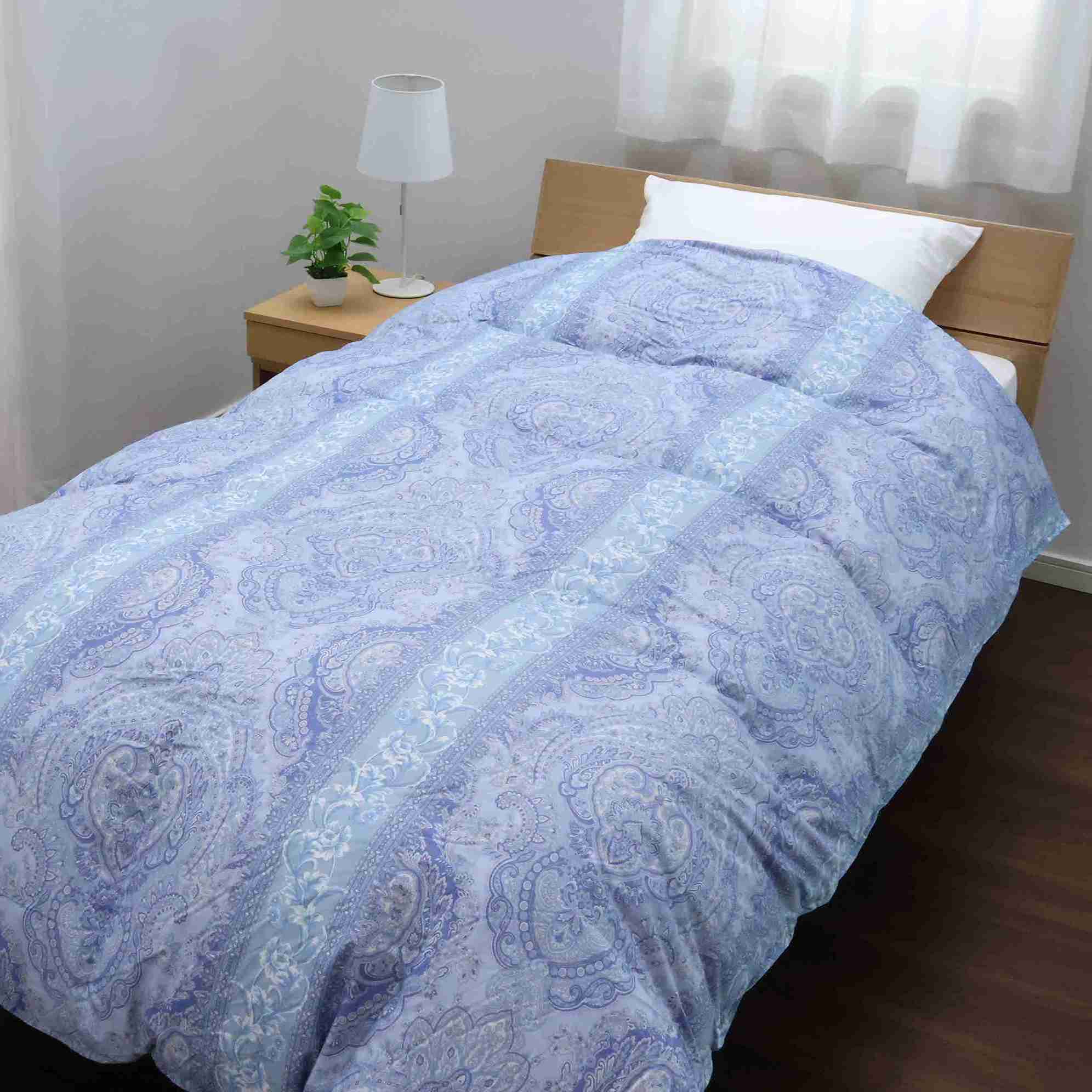 nishikawa 西川 羽毛掛けふとん（ホワイトダック85%） シングルサイズ ブルー