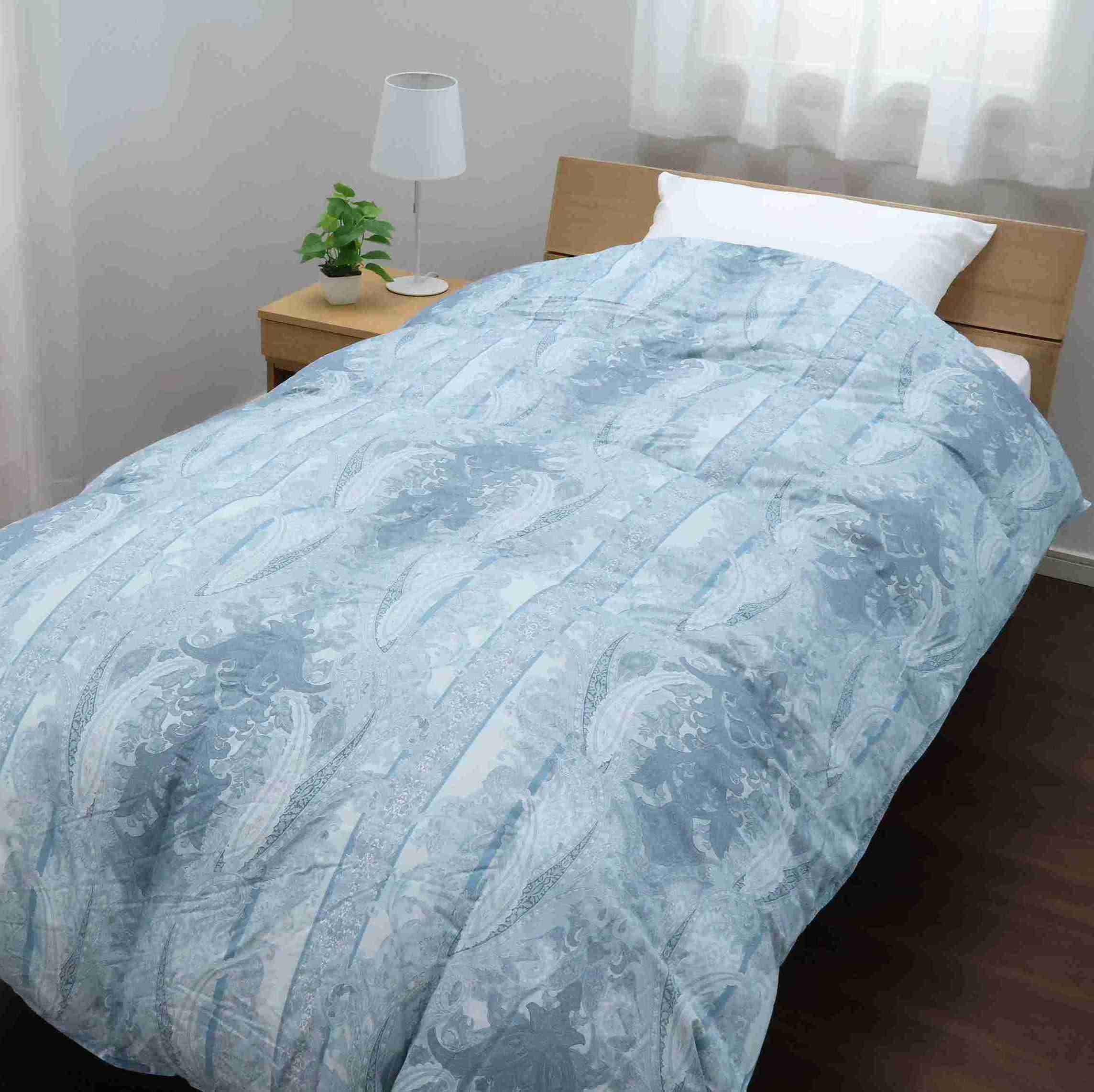 nishikawa （西川） 羽毛掛けふとん（ダックダウン90%） シングルサイズ ブルー