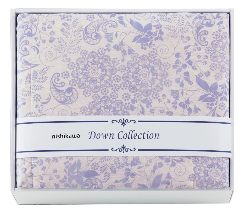 nishikawa 羽毛肌掛けふとん 洗える ダウン50% パープル
