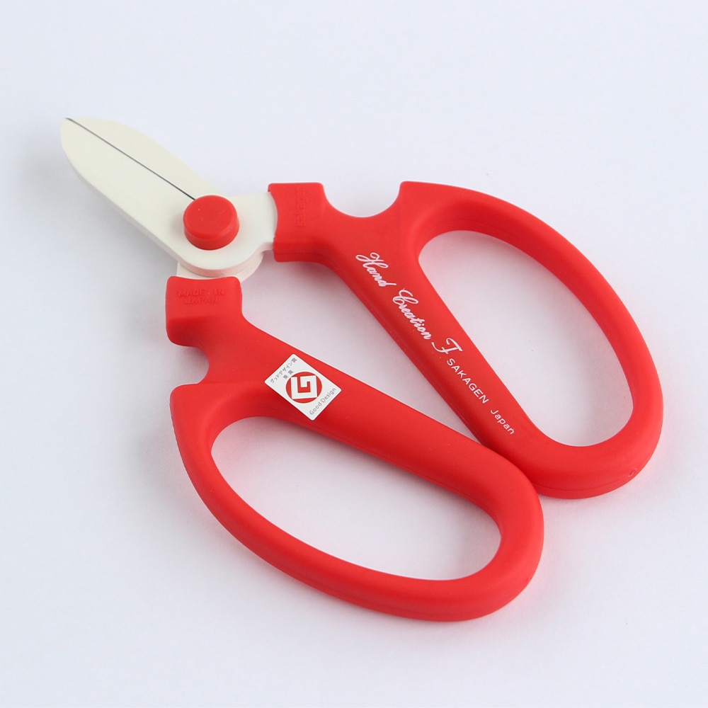 坂源 ハンドクリエーション F170 花鋏 右利き用 ハサミ レッド