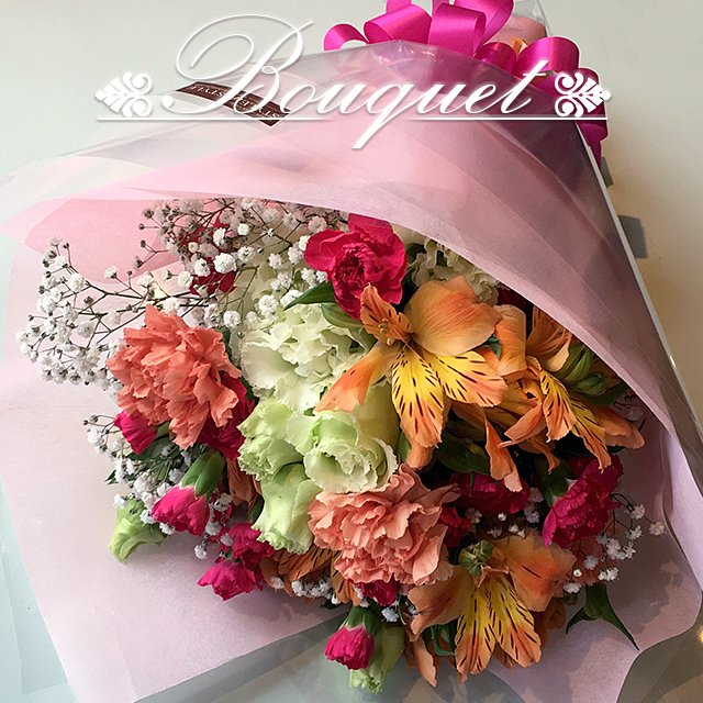 お花のブーケ 花束 1束 ギフト レッド系