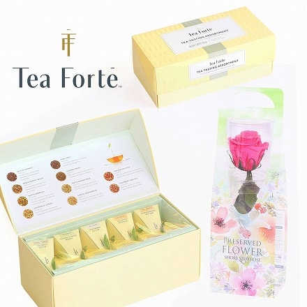 お花と紅茶のギフトセット ティーフォルテ TEA FORTE ティーテイスティング ダブル 20個入り 紅茶 プリザーブドフラワー ティーバッグ  ギフト 詰め合わせ｜永久不滅ポイント・UCポイント交換の「STOREE SAISON（ストーリー セゾン）」