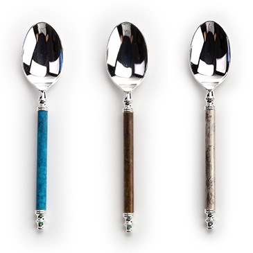 新潟県 燕×高岡 コーヒースプーン 5本セット シルバー×ブルー