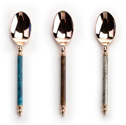 新潟県 燕×高岡 コーヒースプーン 5本セット ピンクゴールド×ブルー