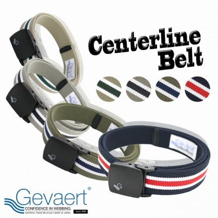 GEVAERT プラバックルセンターラインベルト ベージュ/グリーン