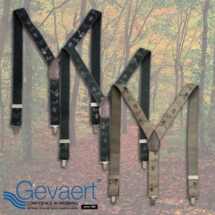GEVAERT 35mmY型アニマル刺繍サスペンダー 箱入り ブラック