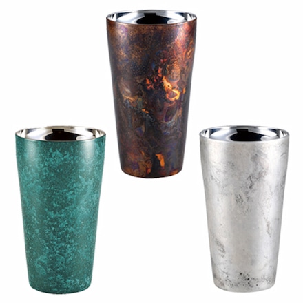 新潟県 燕×高岡 二重タンブラーL 310ml ブルー