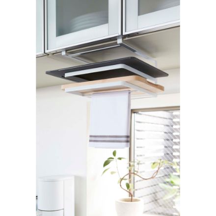 tower 戸棚下まな板＆布巾ハンガー タワー ホワイト