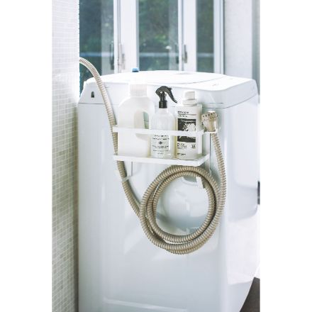 tower ホースホルダー付き洗濯機横マグネットラック タワー ホワイト
