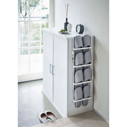 tower 下駄箱扉＆引っ掛け式スリッパラック タワー ホワイト