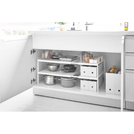 tower 伸縮シンク下ラック ２段 タワー D40 ホワイト