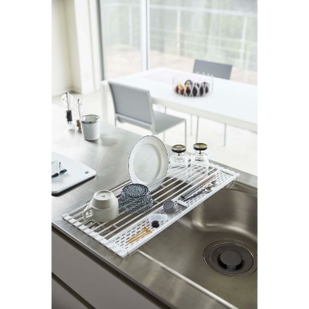 tower 折り畳み水切り タワー シリコーントレー付き L ホワイト