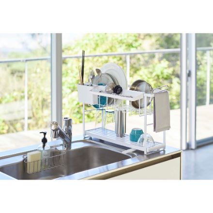 tower スリムスリーウェイ水切りワイヤーバスケット ２段 タワー ホワイト