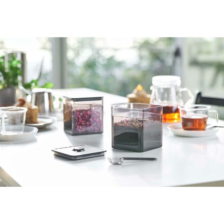 tower　スプーン付き　バルブ付き密閉保存容器　タワー　ブラック