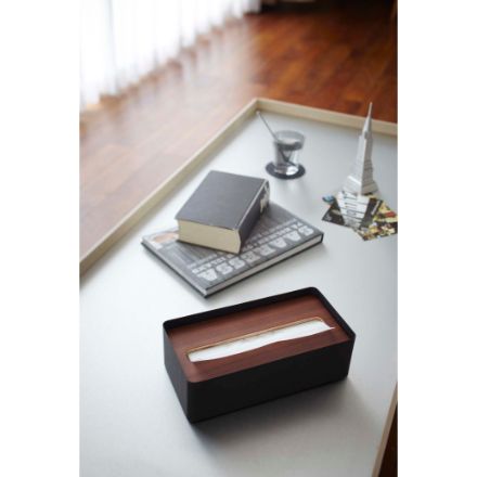 RIN 蓋付きティッシュケース リン L ブラウン