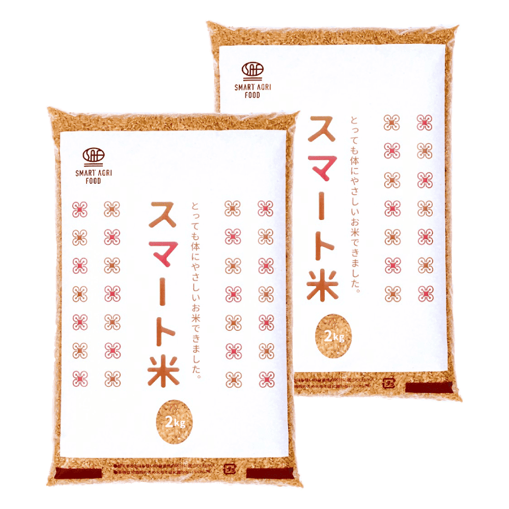 スマート米 青森県産 まっしぐら 無洗米玄米 2kg×2袋 残留農薬不検出 令和7年産