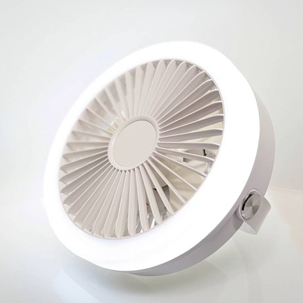 LEDリングライト付卓上ファン N2 ホワイト