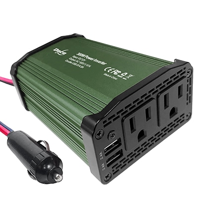 カーインバーター 300W AC100V /フォレストグリーン USB 5V 2.4A×2 SK-6