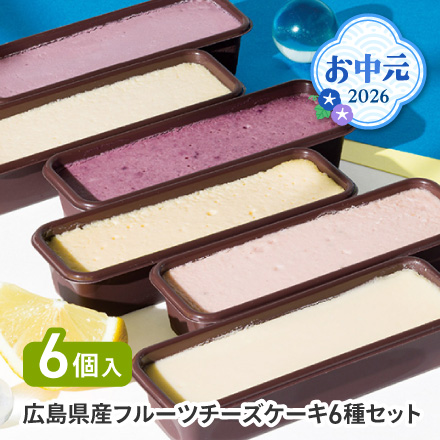 お中元 2026 広島県産フルーツチーズケーキ6種セット 1608-027