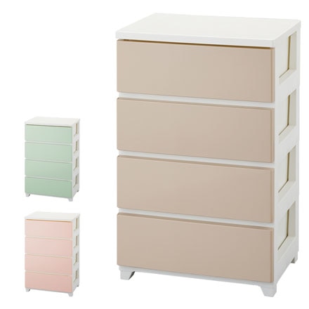 カラースタイルチェスト 4段 CO-ST-4 WHBE ホワイトベージュ