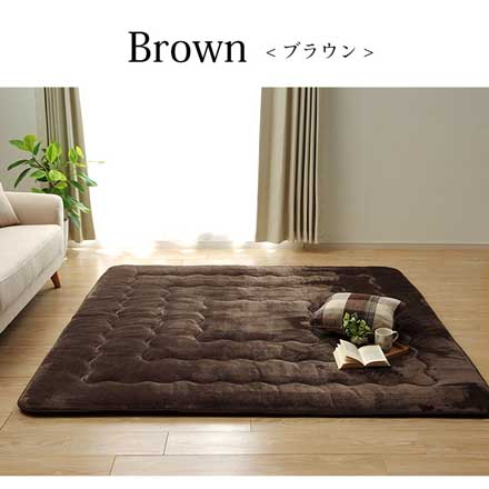 撥水6層フラン 190×190cm　ブラウン