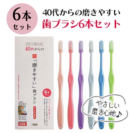 歯ブラシ 40代からの磨きやすい歯ブラシ6本セット｜永久不滅