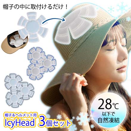 アイシーヘッド ヘッド クーラー 頭部 冷却 ひんやり 熱中症対策 暑さ対策 IcyHead アイスグレー3個