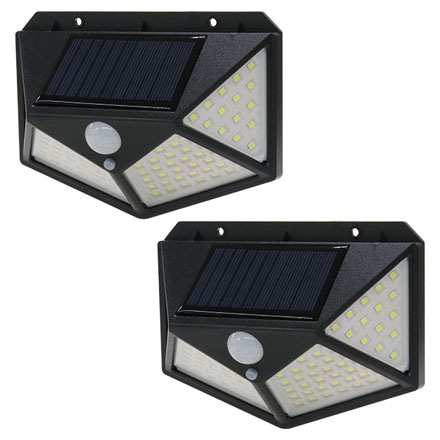 100LED ソーラー センサーライト AX 2個