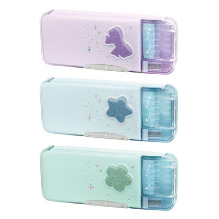 筆箱 ペンケース えんぴつチェック 両面筆入 リアナティアラ バイオレット FDC