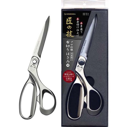 ステンレス製 布切はさみ M グリーンベル