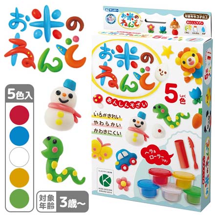 粘土 お米のねんど5色ヘラ・ローラー付き FDC