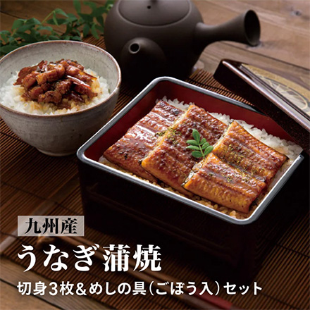 うなぎ蒲焼 切身3枚 めしの具(ごぼう入) セット 九州産 9846-015