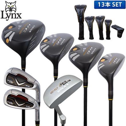 クラブセットのみ リンクス ブラックキャット NEW RG クラブセット 13本組 (1W,3W,5W,UT22,I5-I9,P,A,S,PT) カーボン キャディバッグ無し BLACK CAT シニア SR