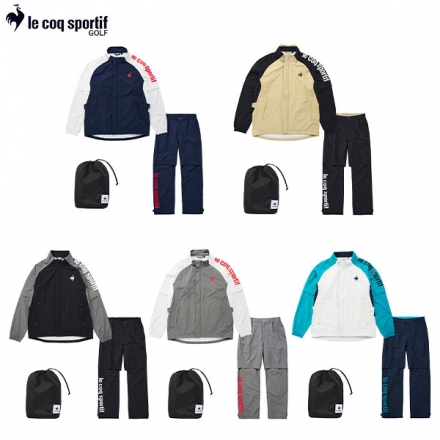 ルコック ゴルフ QGMXJH00W ストレッチフォーサー レインウエア 上下セット カッパ 雨対策 ベージュ(BG00)/M