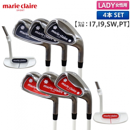 レディース/パター付きマリクレール ゴルフ MC-LS0001 アイアンセット 4本組(I7,I9,SW,PT) オリジナルカーボンシャフト L/ネイビー