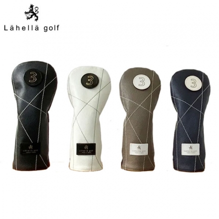 ラヘラ ゴルフ ランダムステッチ L-592 レザー フェアウェイウッド用 ヘッドカバー ブラック