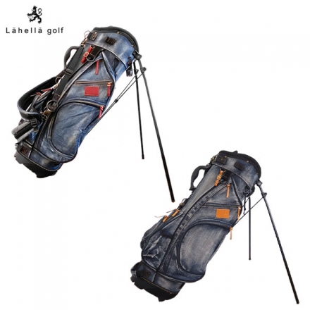ラヘラ ゴルフ L-511 ウォッシュド デニム スタンド キャディバッグ レッド