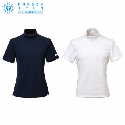 リベルタ FREEZE TECH PERFORMANCE LINE レギュラーフィット 冷感 半袖 モックネック シャツ ネイビー(NVY)/L