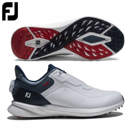 フットジョイ プロ エスエル ボア 56955 スパイクレス ゴルフシューズ ホワイト×ブルー 25.5cm