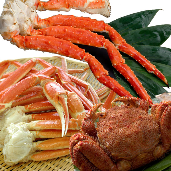豪華三大蟹（タラバガニ脚1kg前後、ズワイガニ脚1kg前後、毛ガニ570g前後）