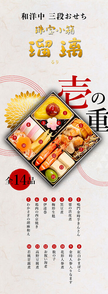 冷凍おせち 1～2人前 和洋中おせち　珠宝小箱～瑠璃～ 【販売終了日:2025年12月15日】