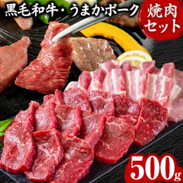 九州産黒毛和牛とうまかポークのブランド牛豚焼肉セット合計500g
