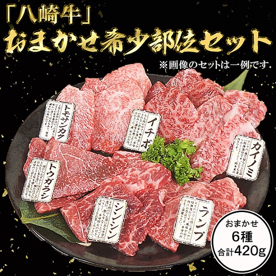 【Meat Plus】「八崎牛」おまかせ希少部位セット（6種420g）