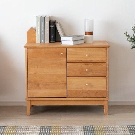 一生紀 キャビネット 幅80 FORTO 完成品 フォルト アルダー無垢材 ルーター収納 モデム収納 リビングボード