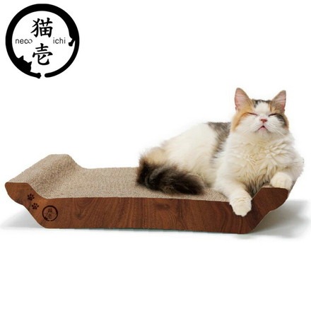 猫壱 バリバリベッドL ダークブラウン ダンボール