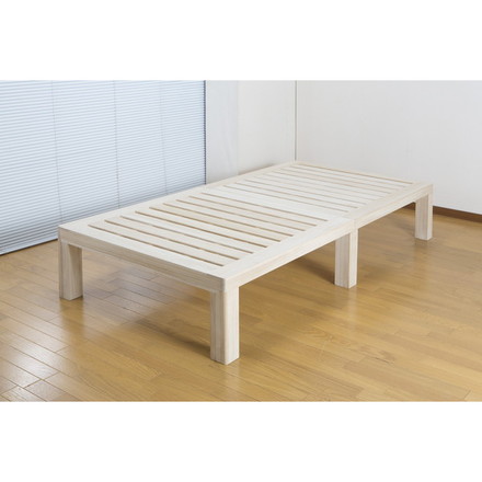 総桐 脚付きセミシングル すのこベッド 総桐 天然木 すべて桐 ベッドフレーム ヘッドレス ナチュラル ベッド下収納