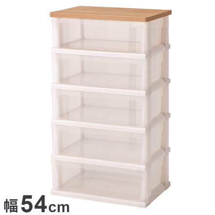 天馬 木製天板ストッカー組立式5段 550 メープル 衣類収納 収納ケース チェスト クローゼット収納 押し入れ収納