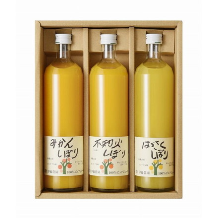 和歌山 「伊藤農園」 3種の柑橘ジュース飲み比べセット 100％ピュアジュース750ml（みかん・不知火・はっさく×各1本）