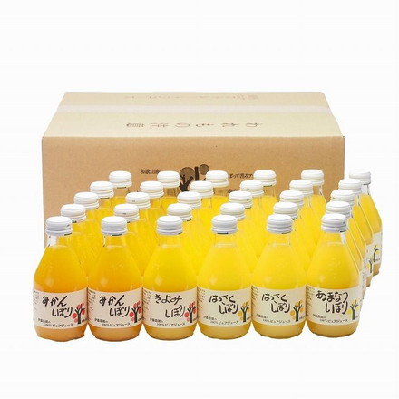 和歌山 「伊藤農園」 4種の柑橘ジュース 飲み比べ セット 100％ピュアジュース180ｍｌ（みかん・はっさく×各10本、きよみ・あまなつ×各5本）
