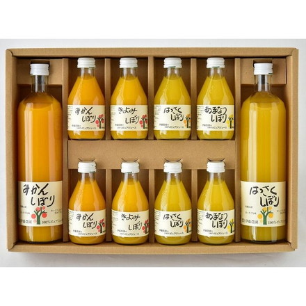和歌山 「伊藤農園」 柑橘ジュース飲み比べセット 100％ピュアジュース750ｍｌ（みかん・はっさく×各1本）、 100％ピュアジュース180ｍｌ（みかん・きよみ・はっさく・あまなつ×各2本）